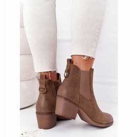 PJ1 Varma stövlar för kvinnor Jodhpur Heel 20Y8014-6 brun 4