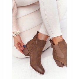 PJ1 Varma stövlar för kvinnor Jodhpur Heel 20Y8014-6 brun 5