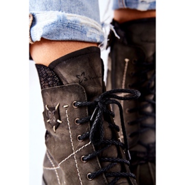 Kvinnors varma läderstövlar Maciejka Olive 03961-24 grön 1