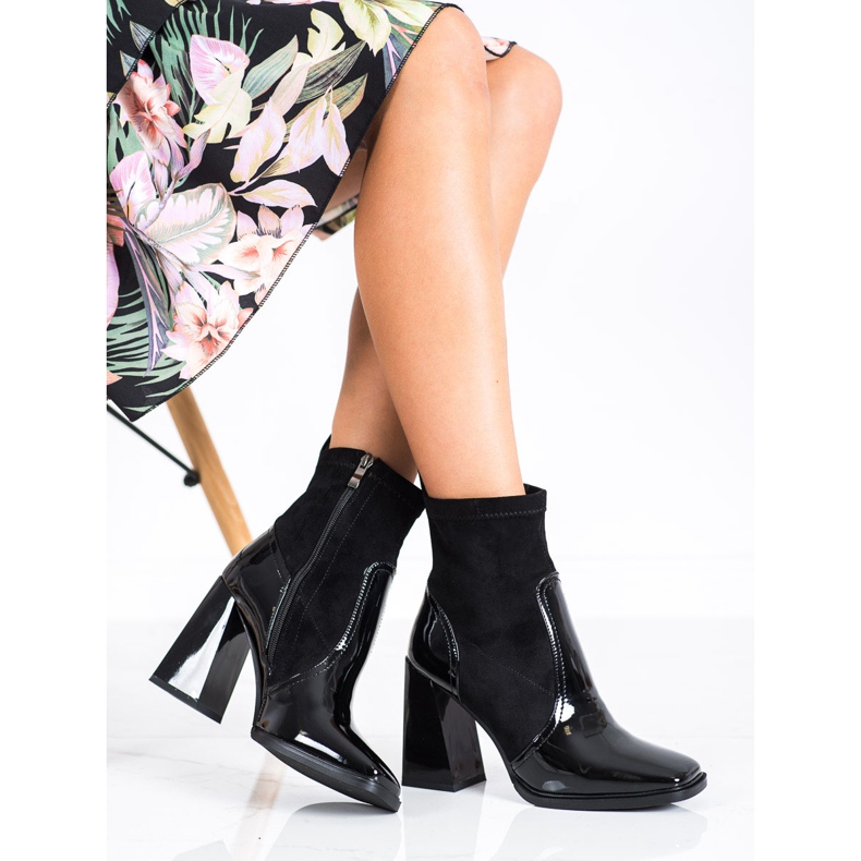 S. BARSKI Stövlar på trapezformad häl S.BARSKI svart 2