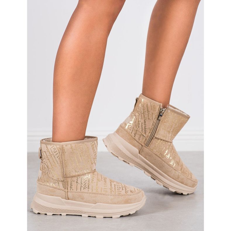 SHELOVET Varm Mukluki på plattformen beige 1