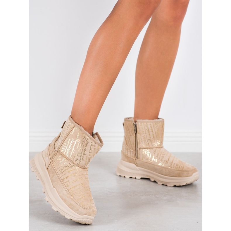 SHELOVET Varm Mukluki på plattformen beige 2