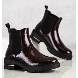 Ormtryck Sergio Leone Chelsea -stövlar röd mångfärgad 1