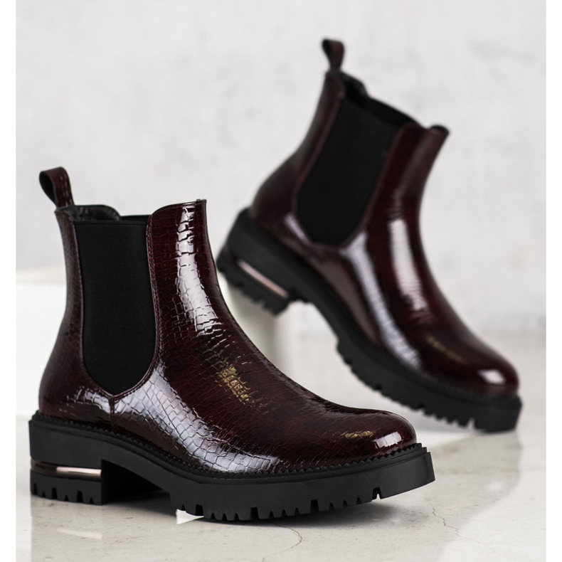 Ormtryck Sergio Leone Chelsea -stövlar röd mångfärgad 1