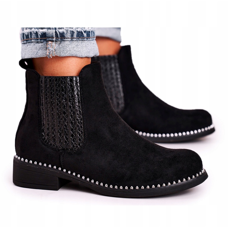 Damstövlar Jodhpur -stövlar Mocka Svart Meagan 5