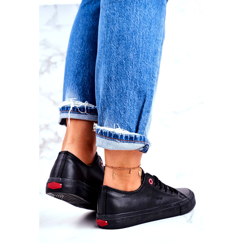 Cross Jeans Sneakers för kvinnor Svart ekologiskt läder DD2R4029CFW20 2