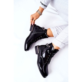 Lackerade varma stövlar Sergio Leone Black BT405 svart 1