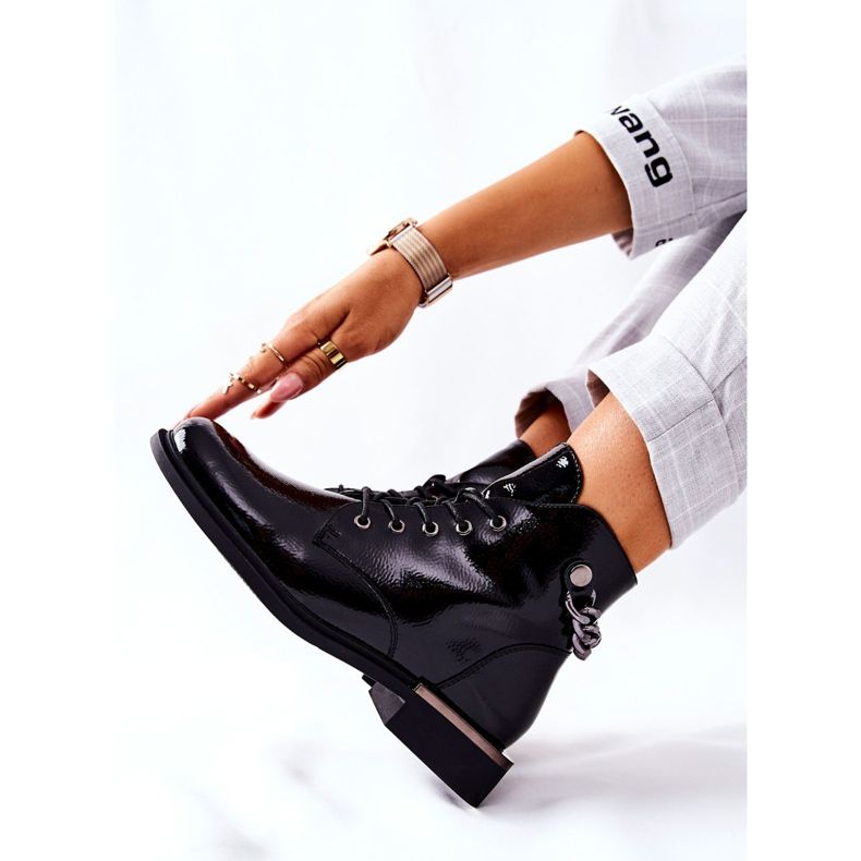 Lackerade varma stövlar Sergio Leone Black BT405 svart 2