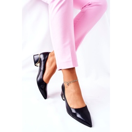 S.Barski Eleganta läderpumpar Svart Samira 1