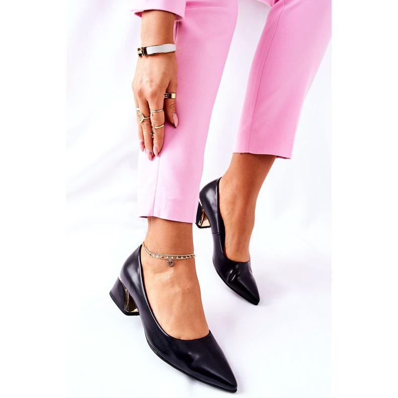 S.Barski Eleganta läderpumpar Svart Samira 2