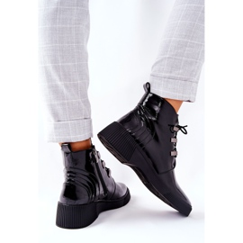 S.Barski Svarta Vica lackerade arbetsstövlar 2