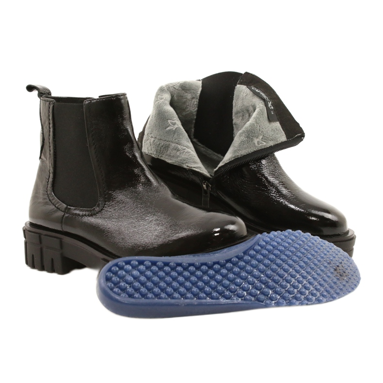 Svart lackerade kvinnors stövlar Caprice 9-25461-27 017 6