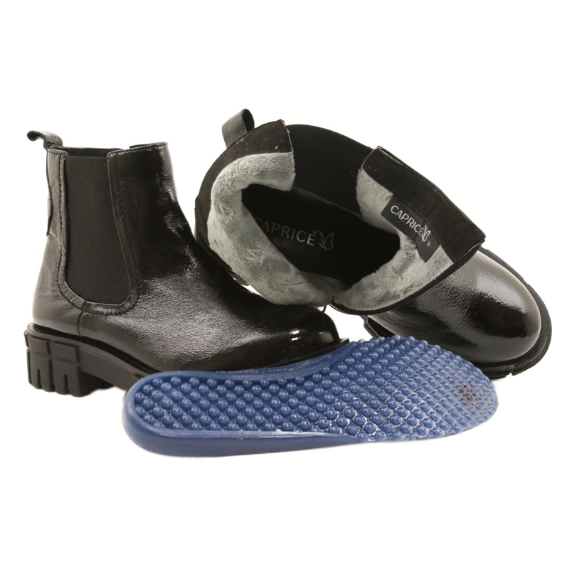 Svart lackerade kvinnors stövlar Caprice 9-25461-27 017 7