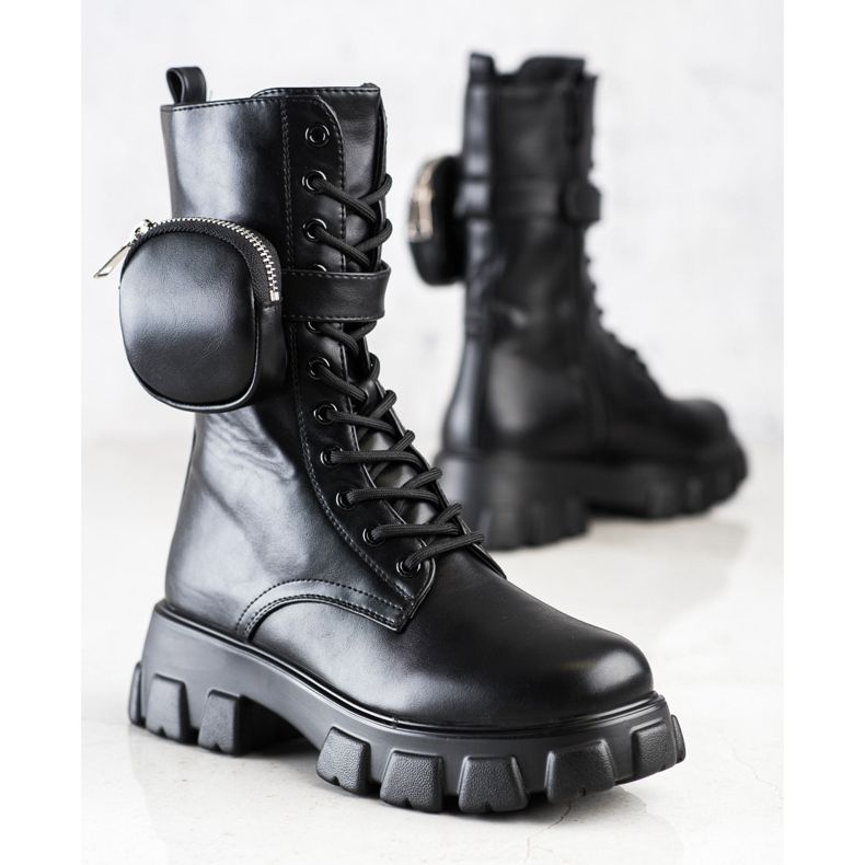 Bestelle Trendiga stövlar med en ficka svart 1