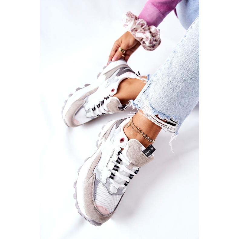 Kvinnors sportskor Cross Jeans vit och grå II2R4020C 2