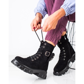 SHELOVET Arbetsstövlar i mocka med ficka svart 1