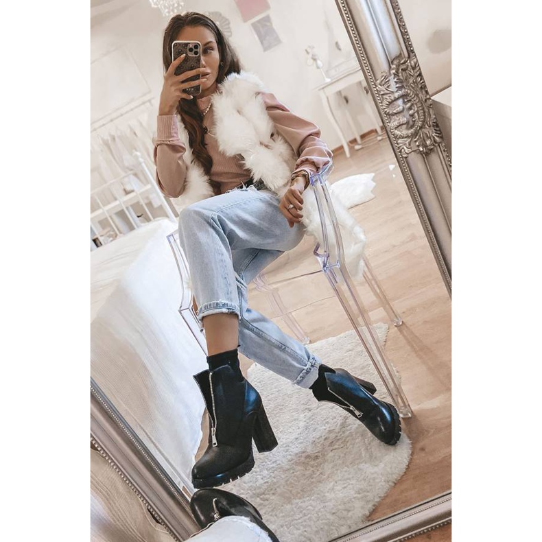 Svarta fotkängor med Rocko -dragkedja 1