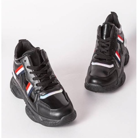 Svarta fula skor på tjocka Lexisulor mångfärgad 1