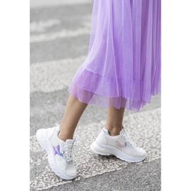 Moderna flickas vita sneakers grå 1