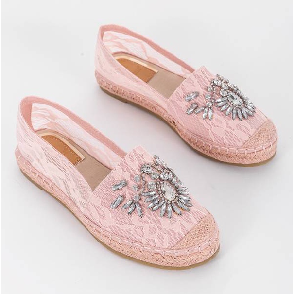 Rosa espadriller med Lordly cubic zirconia 1