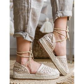 Peekaboo beige öppet espadriller 1