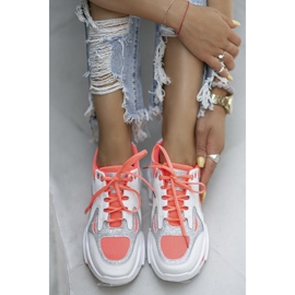 Rosa neon sneakers Bling! Bling! vit 2