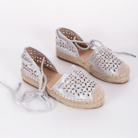 Peekaboo öppnade silver espadriller grå 1