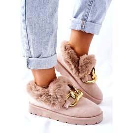 PB1 Dam tofflor i guldkedja Beige Ardrums 2