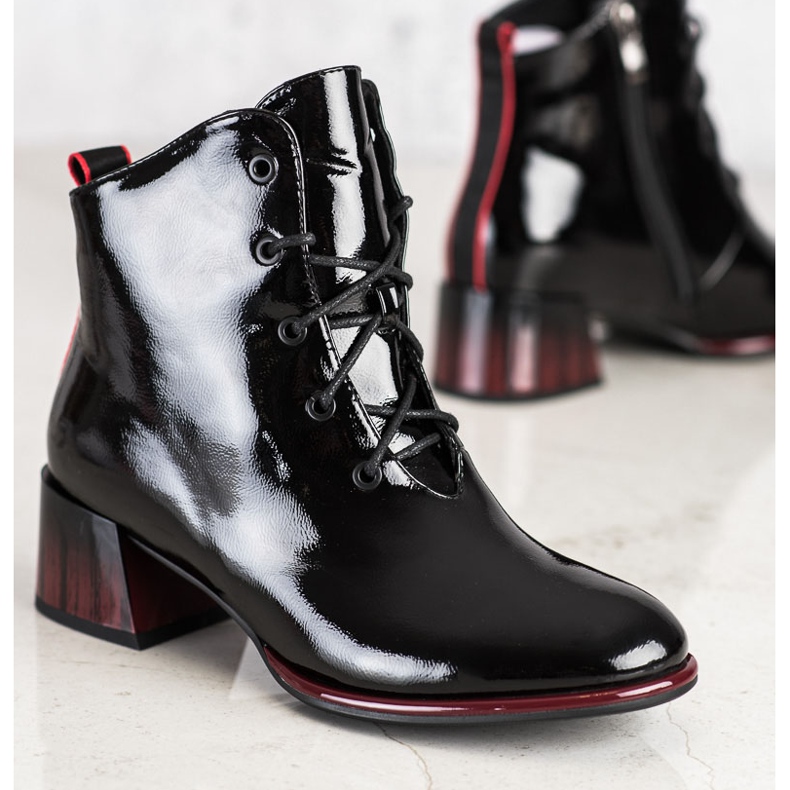 S. BARSKI Snörskor på höga klackar från S.BARSKI svart 1