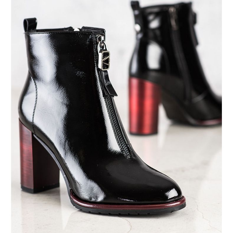 S. BARSKI Snygga lackerade stövlar S.BARSKI svart 2