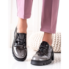 S. BARSKI Lackerade skor S.BARSKI svart grå 2