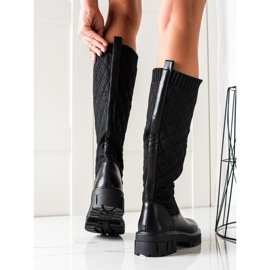 Seastar Quiltade plattformsstövlar svart 1