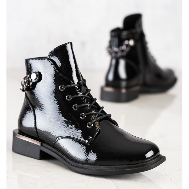 Eleganta lackerade stövlar av Sergio Leone svart 1