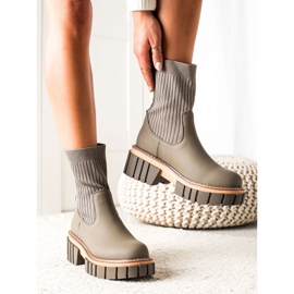 Seastar Stövlar Jodhpur stövlar med strumpa beige grön 1