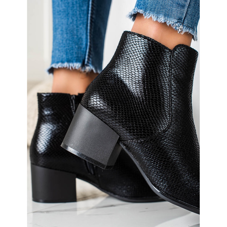 Skimrande ormtryck Sergio Leone stövlar svart 1