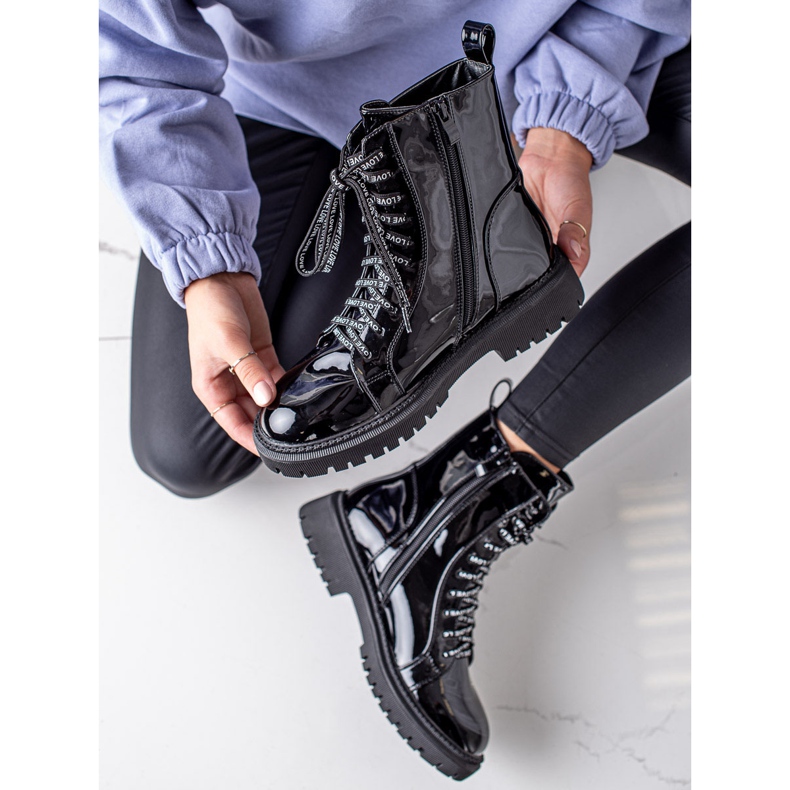 Goodin Patent Boots Love svart 2