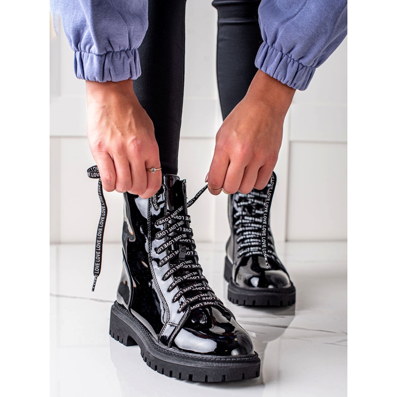 Goodin Patent Boots Love svart 1