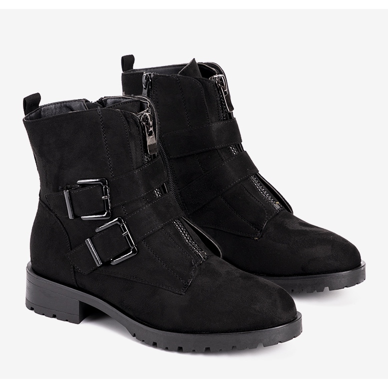 Svarta ankelstövlar i mocka i Seashell 1