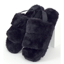 Svarta dampäls tofflor N-92 Svart 1