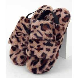Dampäls tofflor med fläckar N-92 Leopard beige brun 1