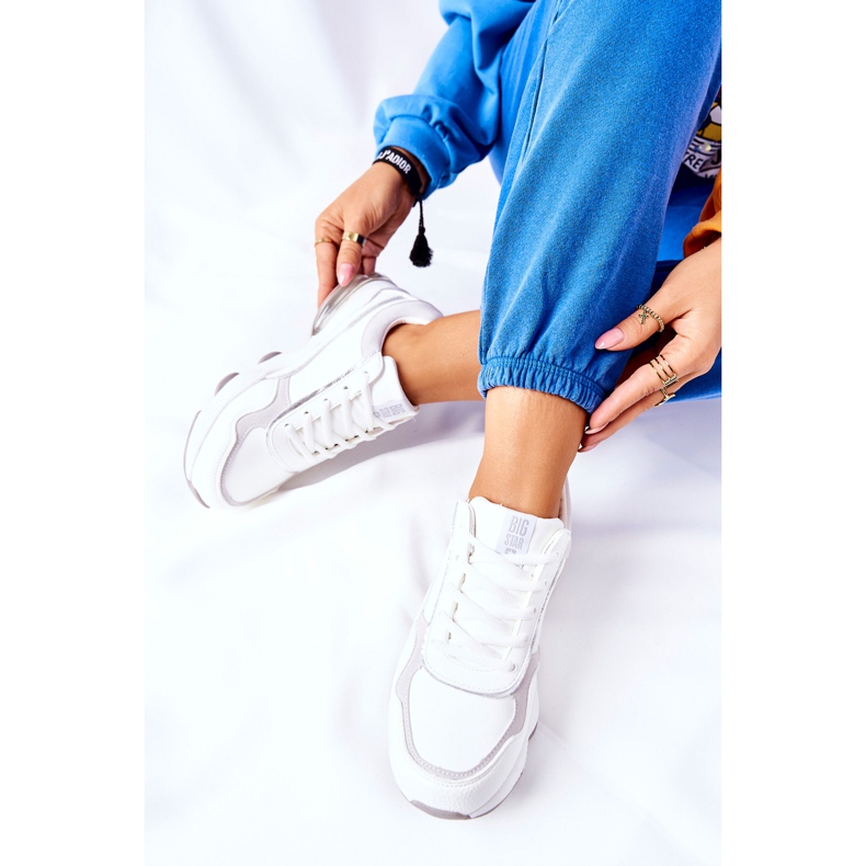 Kvinnors sportskor Memory Foam Big Star II274178 Vit silver- 2