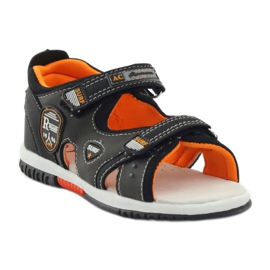 American Club Sandaler med klack American 86948 grå orange 1