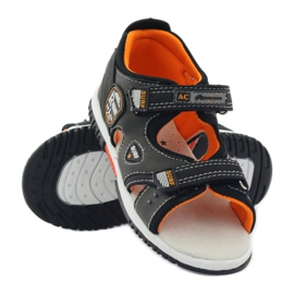 American Club Sandaler med klack American 86948 grå orange 3
