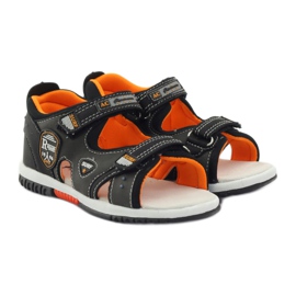 American Club Sandaler med klack American 86948 grå orange 4