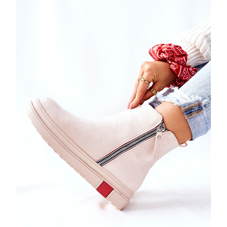 PS1 Suede Booties Jodhpur -stövlar på Beige Nessa -plattformen 2