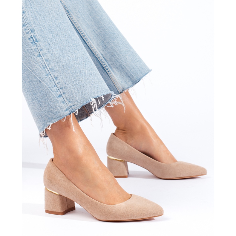 Goodin Eleganta mockapumpar beige 1