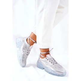 Sportskor med Cubic Zirconia Lu Boo Silver silver- 1