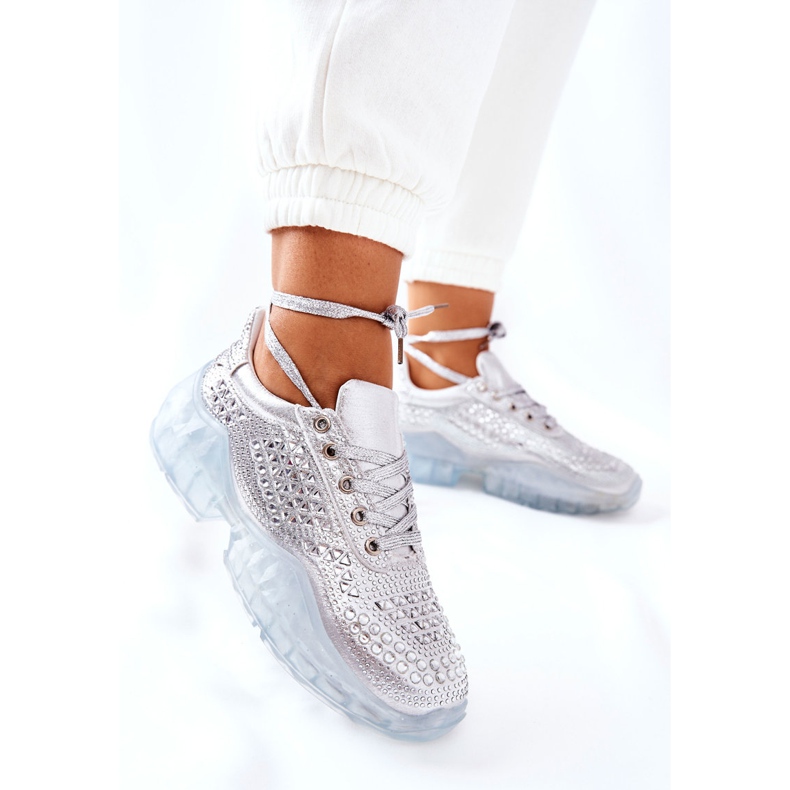 Sportskor med Cubic Zirconia Lu Boo Silver 2