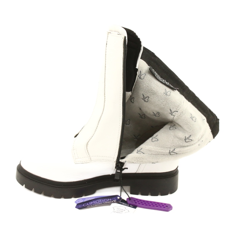 Vita damstövlar Caprice 9-25454-27 108 Vit Naplak svart 3