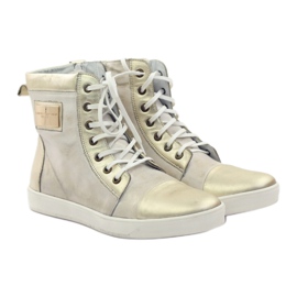 Sneakers i hög guld Nikopol 522 läder vit mångfärgad gyllene 3